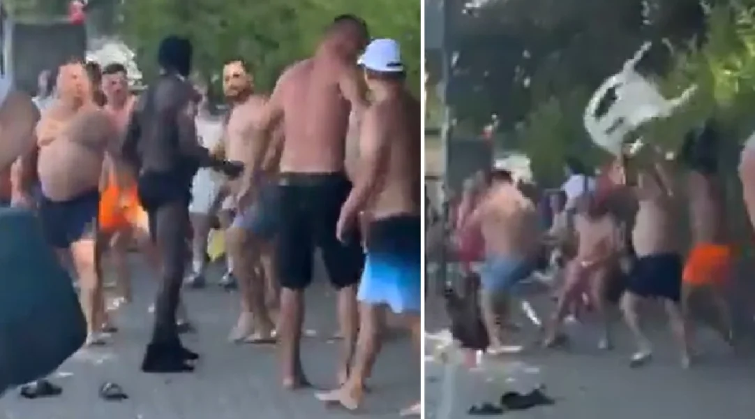 Migrant jacking off on public beach gets beat up by locals
