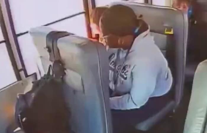 Woman busted on school bus. All parents should see this