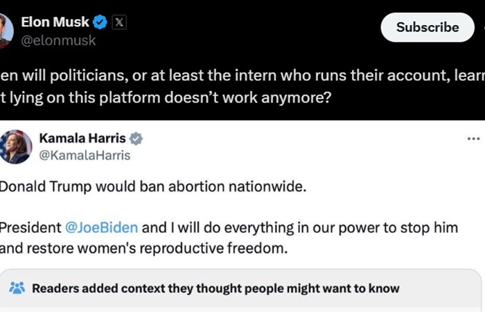 Kamala Harris community noted over repeated lie
