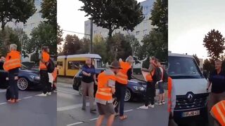 Protesters get MACED by some dude in a car