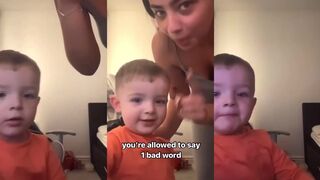 Little boy gets to say ONE bad word, makes the best of it