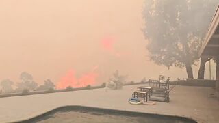 'Our deck three minutes ago" - James Woods shares wildfire video