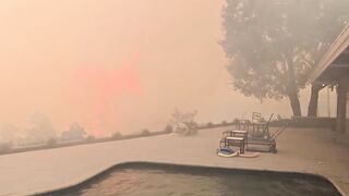 'Our deck three minutes ago" - James Woods shares wildfire video