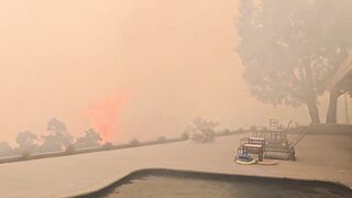 'Our deck three minutes ago" - James Woods shares wildfire video