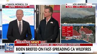 Biden announces he's a great grandfather during segment on CA wildfires