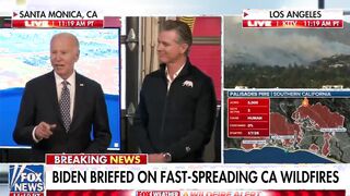 Biden announces he's a great grandfather during segment on CA wildfires