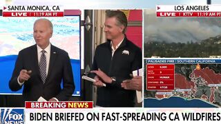 Biden announces he's a great grandfather during segment on CA wildfires