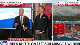 Biden announces he's a great grandfather during segment on CA wildfires