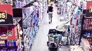 Hoodrat steals granny's in big store