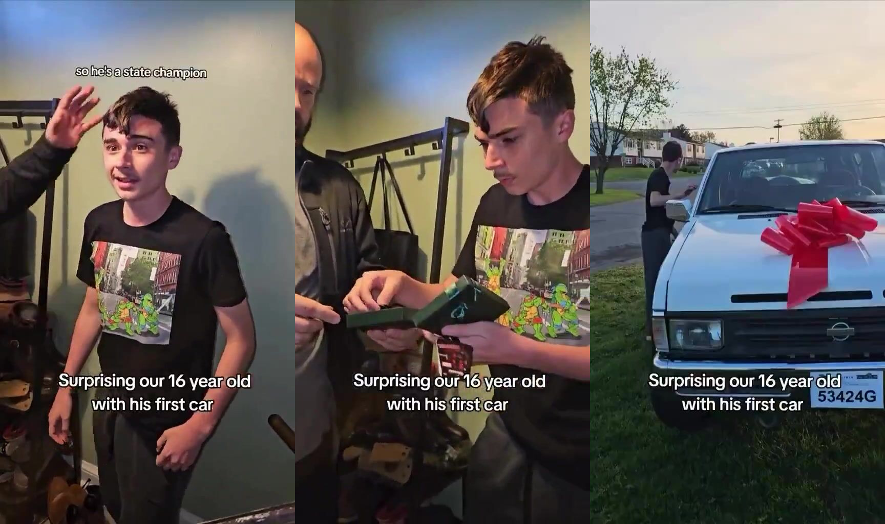 Family surprised son with own car, but his reaction was the best part