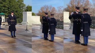 Guard at the Tomb of Unknown Soldier gives people the chills