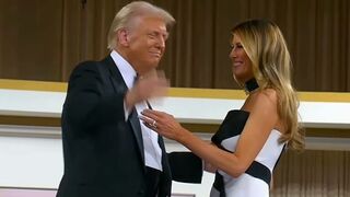 Melania Trump stuns in beautiful dress, dancing with Donald