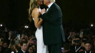 Melania Trump stuns in beautiful dress, dancing with Donald