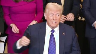 'I don’t think this is the appropriate time' - Trump puts reporter in check while signing Laken Riley Act