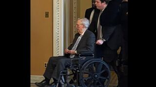 Mitch McConnell fell twice, then spotted in a wheelchair