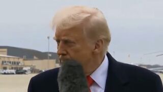 Reporter HITS Trump with a microphone