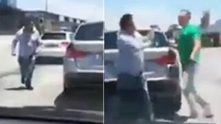 Man got punched after throwing rock at a car