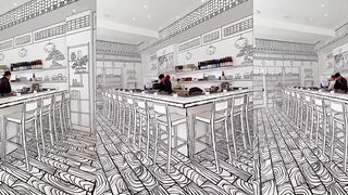2D styled restaurant in NYC