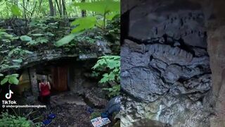Someone built a whole house in a cave