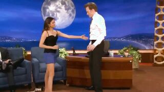 Conan O'Brien with Nina Dobrev