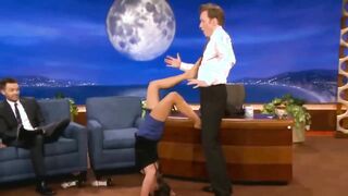 Conan O'Brien with Nina Dobrev
