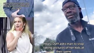 Hillary Duff confronts photographer taking pics
