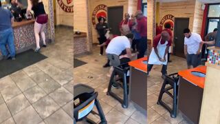 Woman JUMPED by Popeyes staff after confrontation escalates