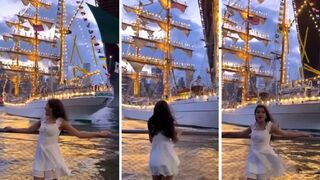 Young girl films video as Mexican boat crashes and people fall off