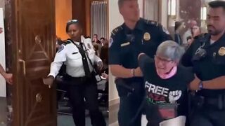 Protester carried out of Marco Rubio’s hearing kicking and screaming