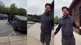 Dude has screaming meltdown triggered by a Cybertruck