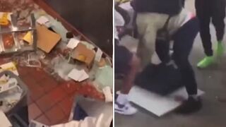 Group of uneducated teens destroy a McDonald's and steal the cash register