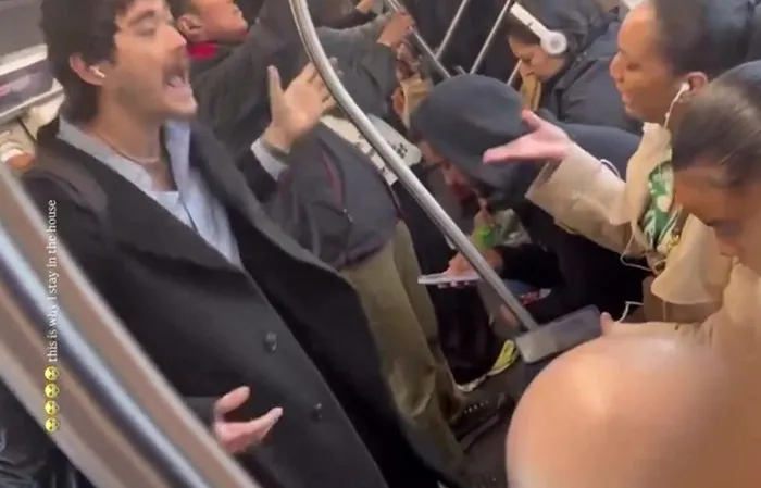 Shouting match on train gets LOUD, woman meets her match