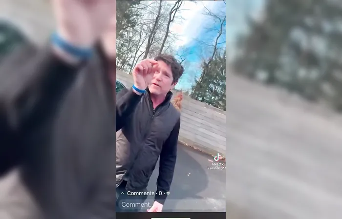 Man caught vandalizing Tesla in person