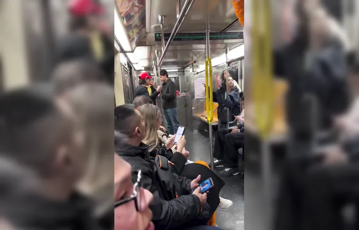 Woman falls on her face chasing guy in MAGA hat