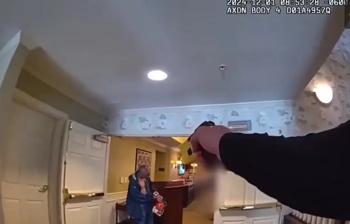 Cops killed a chainsaw-wielding maniac at an assisted living facility