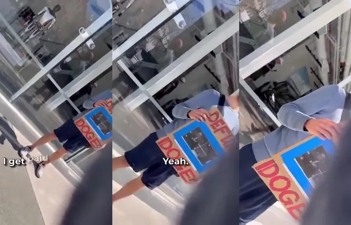 Protester admits being paid on camera