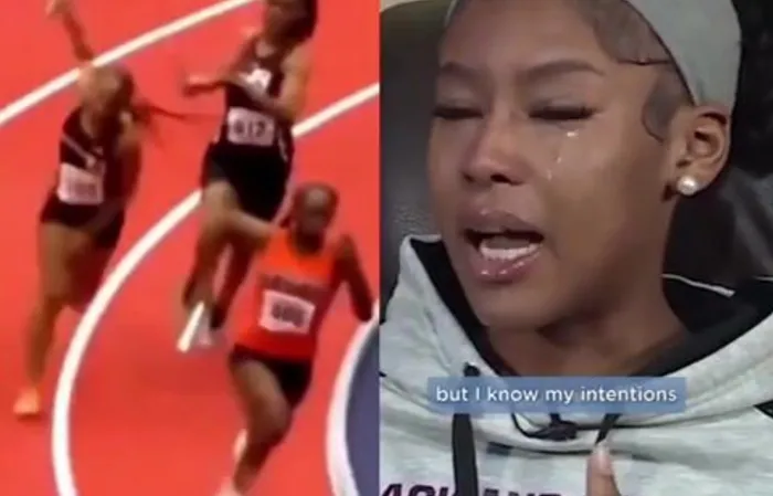 Runner who hit opponent in head with baton claims it was accidental