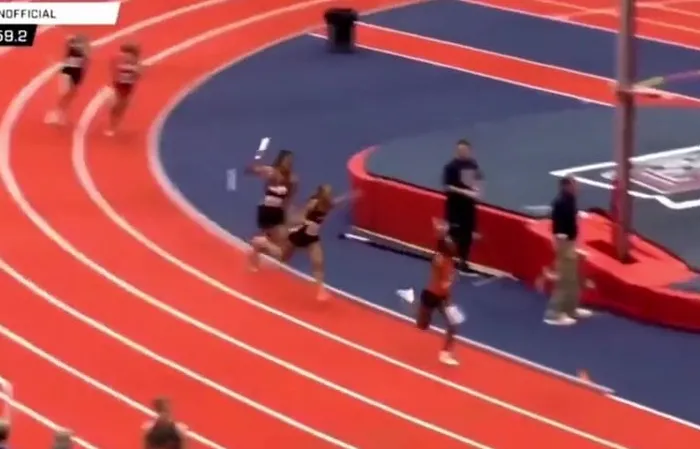 High school track runner gets attacked with a baton during race