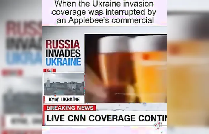 Applebees commercial aired during CNN coverage of Ukraine invasion