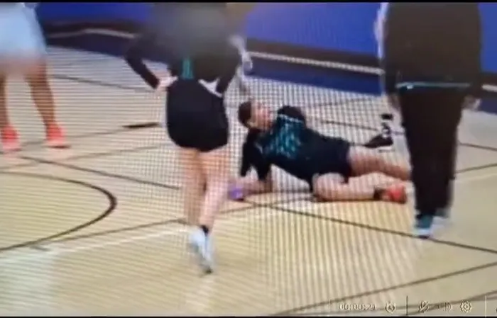 Giant male injures 3 girls during basketball game, coach throws in the towel