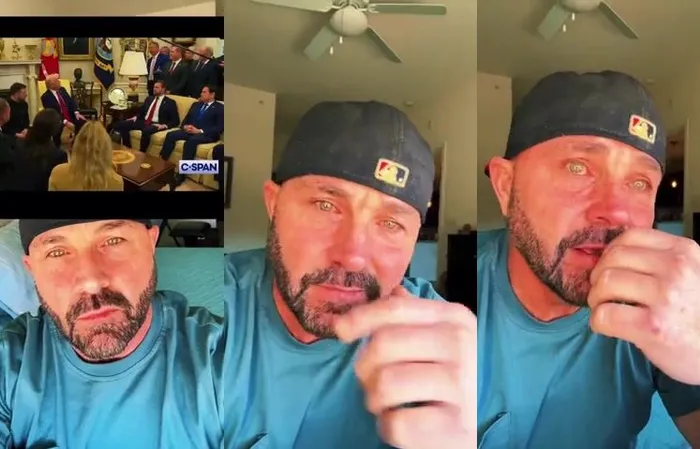 Grown man crying over Zelenskyy