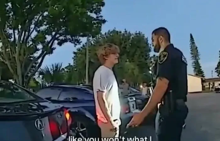 Young guy challenges cop, then FINDS OUT