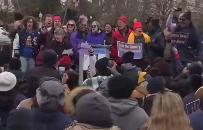Democrats protest by singing songs and I can't stop laughing at this video