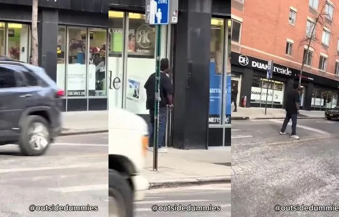Random stranger stops deranged homeless man from robbing innocent woman