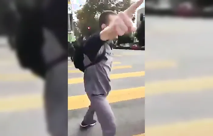 Man going to work is FED UP with protesters, shows them how he really feels