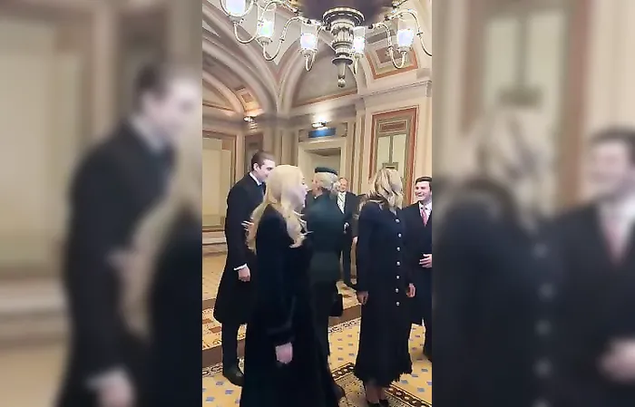 Barron photobombed his sisters in the Capitol