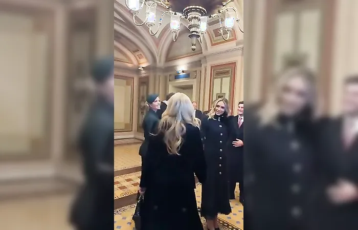 Barron photobombed his sisters in the Capitol