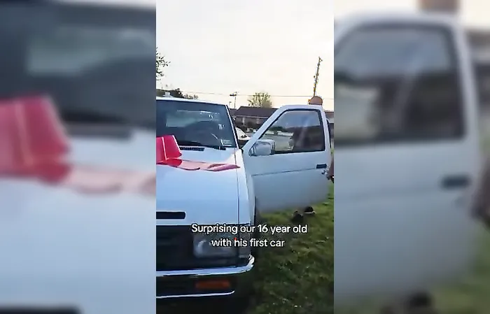 Family surprised son with own car, but his reaction was the best part