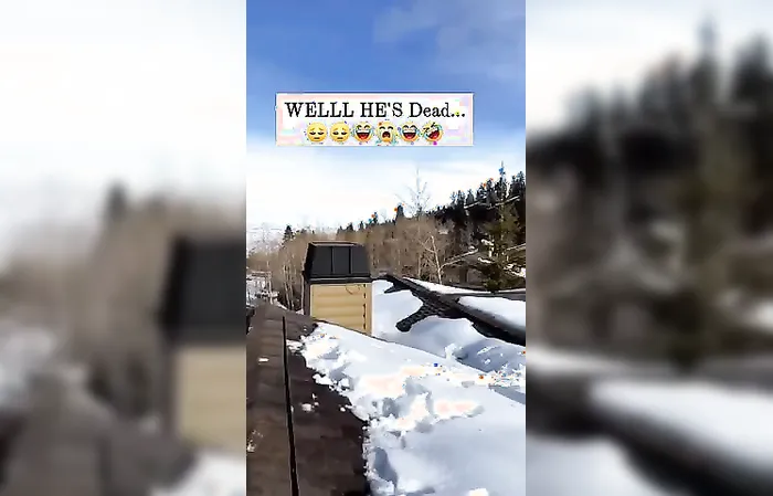 Guy falls off roof while on the job
