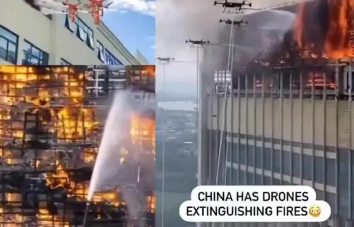 Fighting fires with drones in China